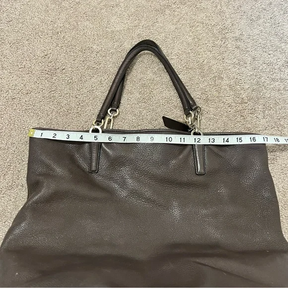 Coach Madison Pebbled Leather Tote in Espresso/Eggplant - Picture 13 of 16